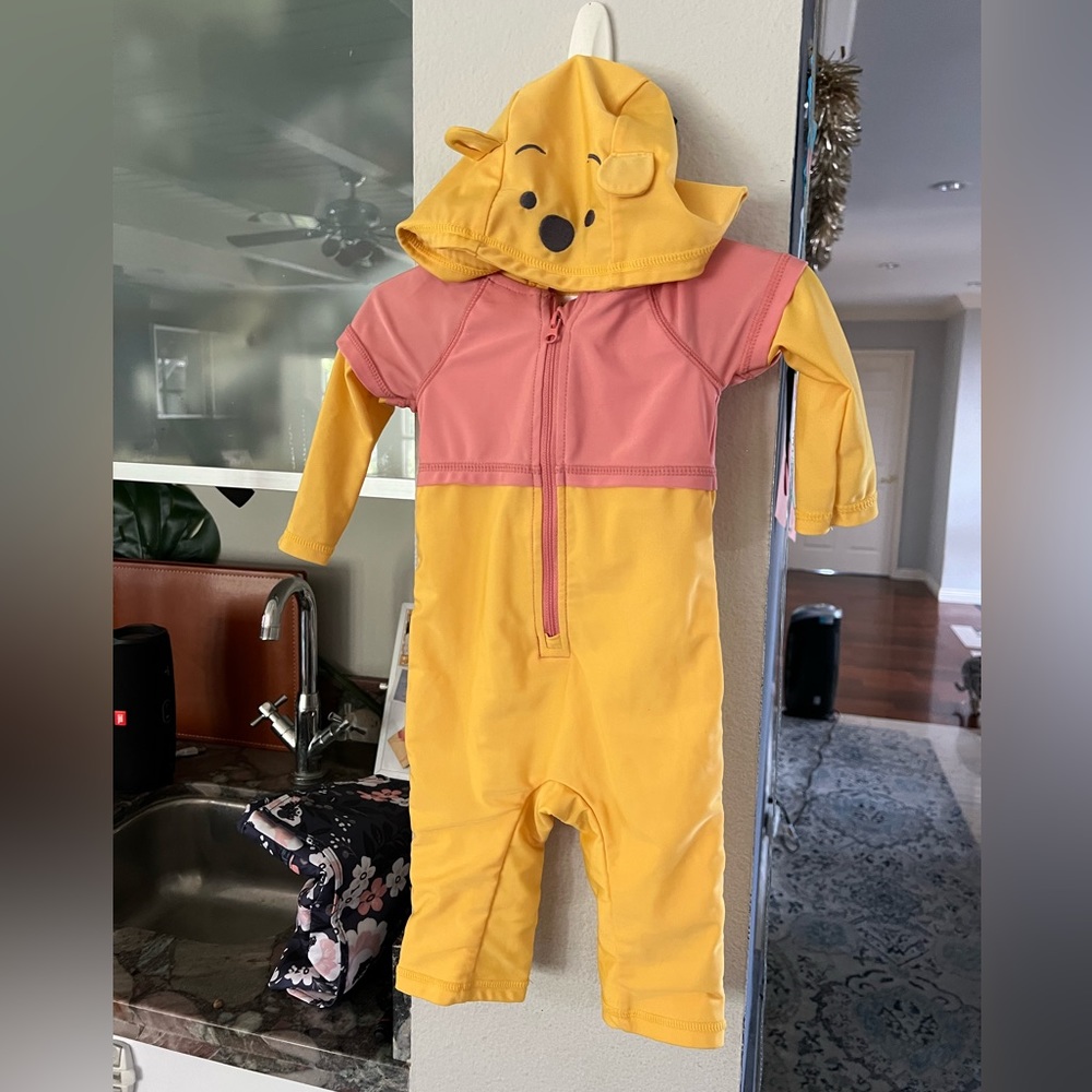 Disney Baby Winnie the Pooh Rash Guard Swim Romper